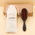 Oval Paddle Boar Bristle Wig Hair Brush Cushion Extension Boar Bristle Mixed Nylon Hair Brush for Women With Logo