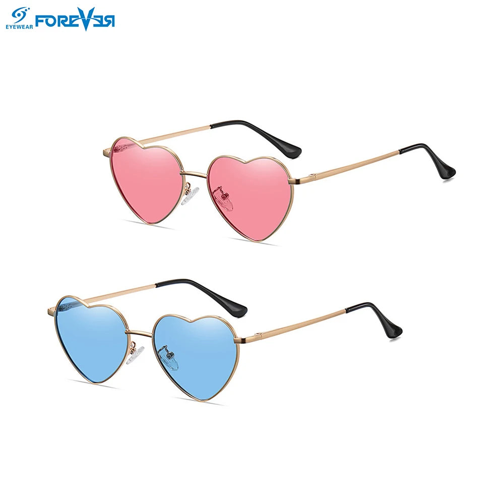 2024 Heart Shaped Sunglasses Vintage Heart Frame Sunglasses Multicolor Metal Retro Glasses Heart Shaped Sunglasses