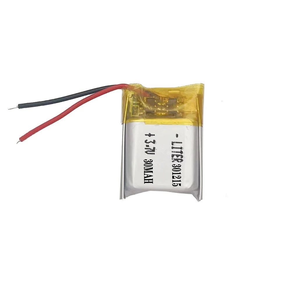 3.7V 30mAh 301215 Lithium Polymer LiPo Rechargeable Battery Ion Cells for Mp3 Mp4 Mp5 DIY PAD DVD E-book Headset