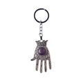 Turkish Hand of Fatima Hamsa Keyring Natural Stone Crystal Good Luck Charm Good Luck Keychain Gift
