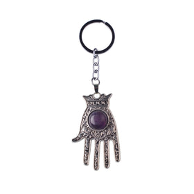 Turkish Hand of Fatima Hamsa Keyring Natural Stone Crystal Good Luck Charm Good Luck Keychain Gift