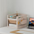 Double Desktop Storage Shelf Square PP Plastic for Office Stationery Cosmetics Kitchen Bathroom Organization Accessory Box