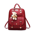 Wholesale PU Leather Schoolbag  Large Capacity Women Backpack Girls' Outdoor Travel Bag