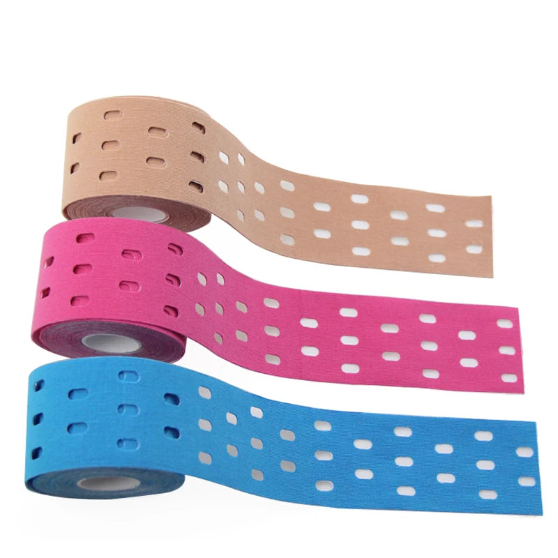 Super Sticky Water and Sweat Resistant Latex Free Physio Tape Breathable Punched Kinesiology Tape