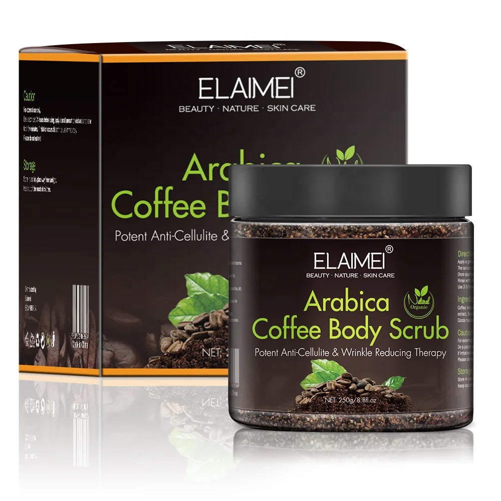 Wholesale 100% Natural Coffee Salt Scrub Herbal Organic Vitamin C Enriched Facial Body Whitening with Private Label