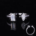 Starsgem Jewelry Marquise and Emerald Cut DEF Vvs Gemstone Moissanite 14K Solid Gold Wedding Ring