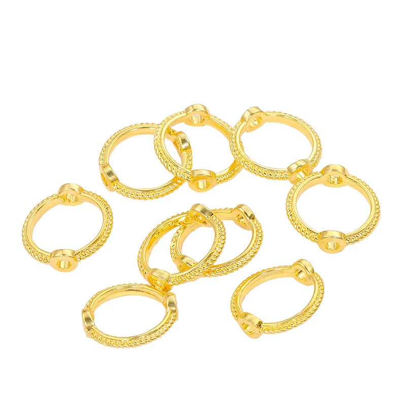 AA01605 Wholesale Round 9mm 11mm 13mm Spaced Round DIY Brass Frame Jewelry Beads Plated for Diy Jewelry Making