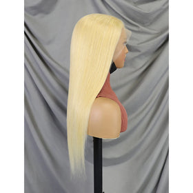 Factory Vendor 180% Density 613 Straight Full Frontal Wig Blonde Color 22 Inch 13x4 Transparent Lace Wig