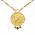 Milskye Hot Selling Fashion Fine Jewelry for Women 925 Sterling Silver 18K Gold Coin Archer Sapphire Necklace