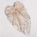 CN Large Sequin Glitter Sparkle Hair Bows for Women Girls Solid Color Shiny Hair Clip