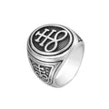 Punk Style Retro Stainless Steel Satanic Ring for Male Men