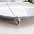Daochong Custom Memories Jewelry Sterling Silver Heart Shape Angle Wing Urn Necklace 925Silver