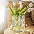 Modern Popular Square Transparent Crystal Vase Home Advanced Hydroponic Flower Vase Wholesale