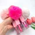 Cute Glitter Moisturize Lip Plump Oil Private Label Fruit Flavor Color Changing Vegan Lipgloss Plumper Oils Lipoil With Pompon