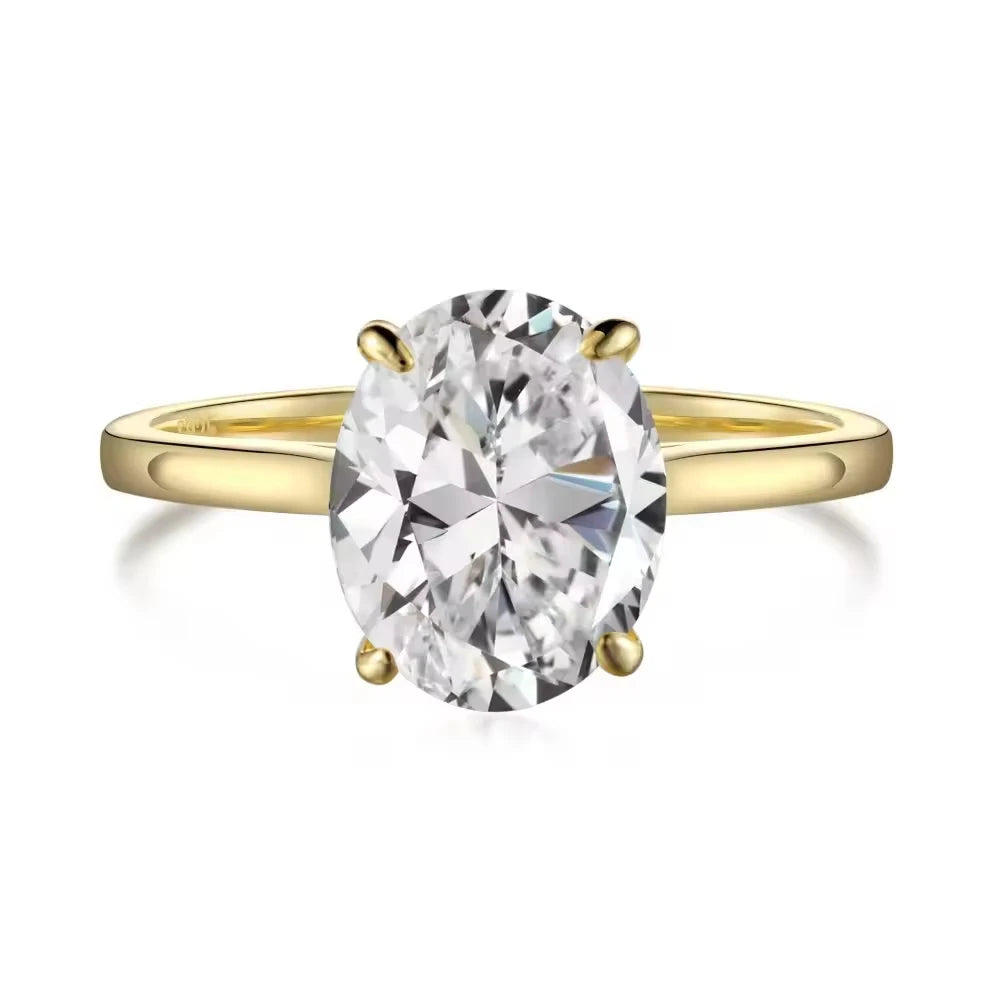 Luxury High Sense Zircon Diamond Ring S925 Sterling Silver Ring Temperament Exquisite Wedding Series Fashion Jewelry
