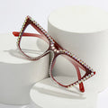 Retro Cat Eye Optical Glasses Frames Men Women Crystal Luxury Glasses Clear Lens Eyeglasses Frame Diamond Eyewear Prescription