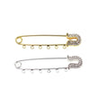10cm 5-loops Gold Plated Alloy Brooch Rhinestone Muslim Islamic Religious Safety Pin for Kids for Weddings Parties and Gifts