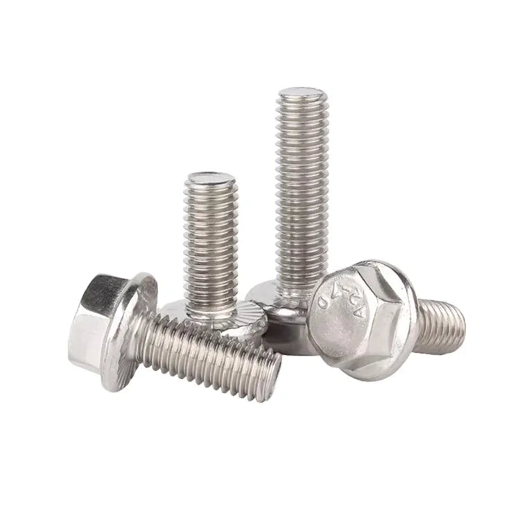 A2-70 304 Stainless Steel Hexagon Head With Serrated Flange Cap Screw Hex Washer Head Bolt M5 M6 M8 M10 M12