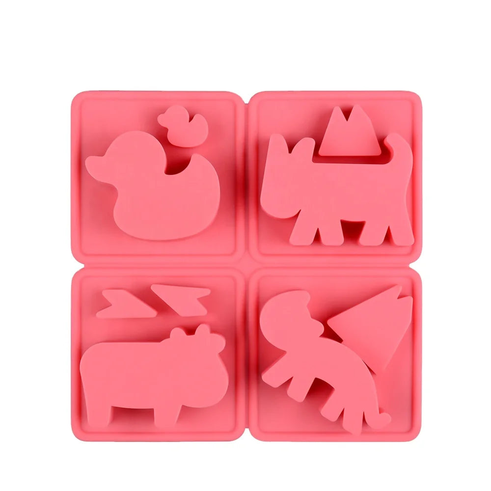 3D Multi Shape Duck Dog Cat Cow Animal Soap Silicone Making Mold Wax Mould Tools Ice Cube Tray Mold