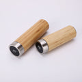 Double Wall Stainless Steel Liner Bamboo Temperature LED Display Thermo Coffee Vacuum Flask Tea Infuser 500ml 6-12 Hours Thermal