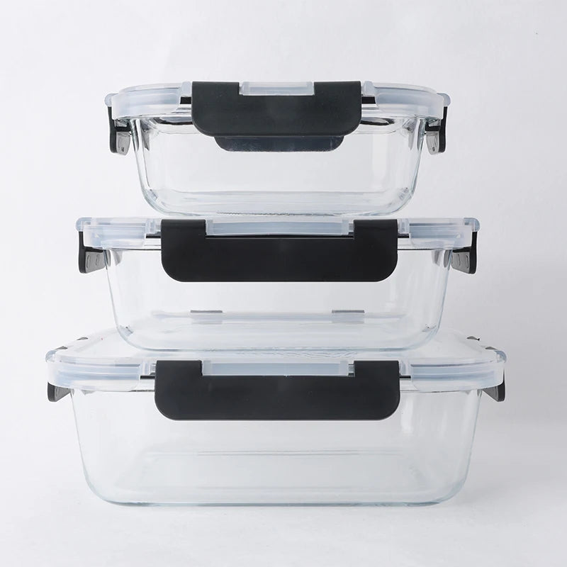 JM Glass Food Lunch Box Containers Custom Logo Lunch Box Glassware for Outdoor Activities