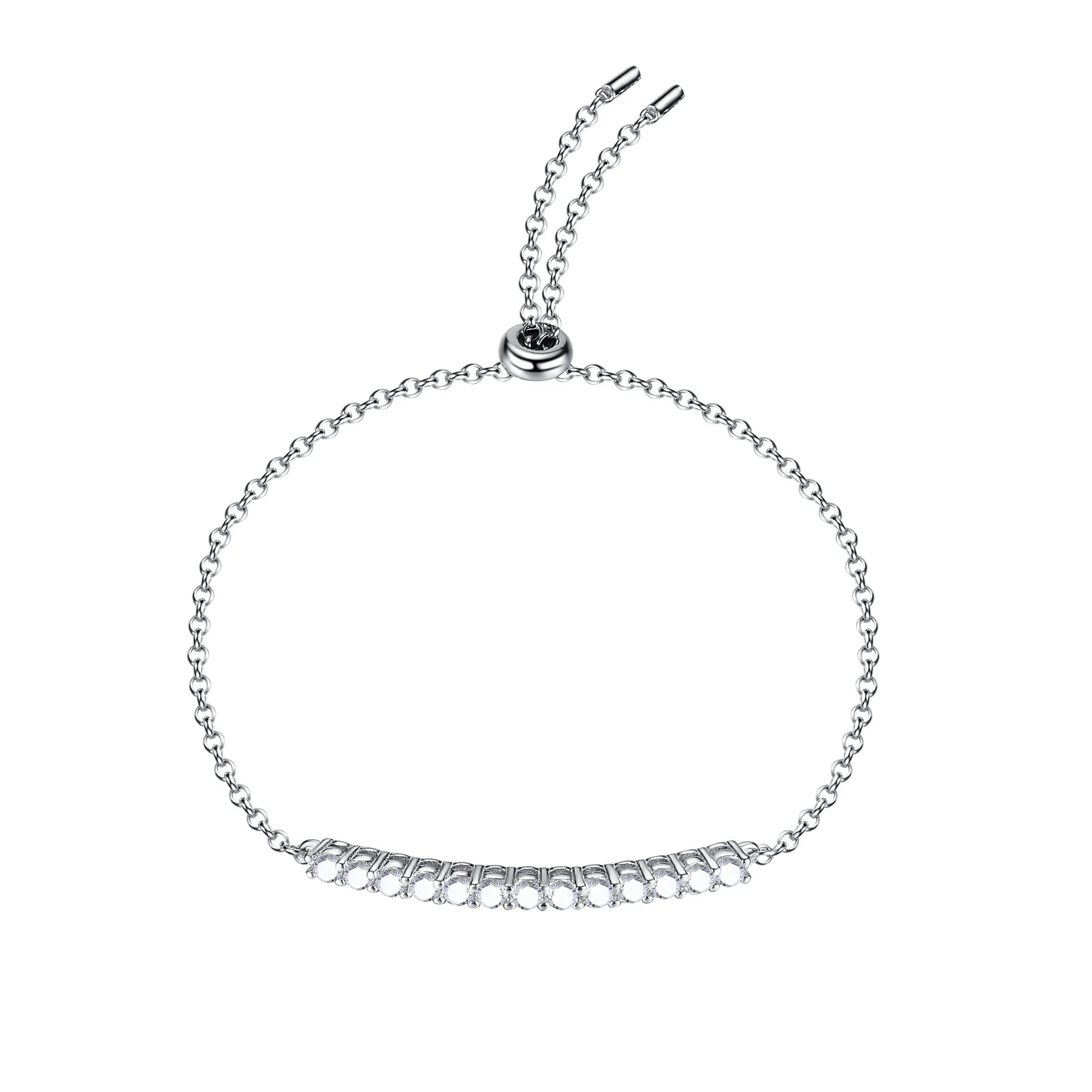 Fashion Elegant Real Moissanite Row Diamond Bracelet 0.1ct  925 Sterling Silver Original Women Fine Wedding Jewelry