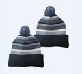 Wholesale Custom Design Oem Own Logo 100% Acrylic Pom Pom Cap Knitted Ski BeanieSkull Cuffed Warm Winter Hat
