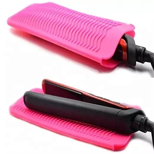 Hot Selling Eco-Friendly Multifunction Hair Straightener Heat Insulation Cover Anti-scald Silicone Storage Bag for Bathroom