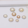Factory Sale New Fashion Golden Chatons Claw ABS Half Round Pearl Rhinestones for Wedding Hairpins Garments DIY