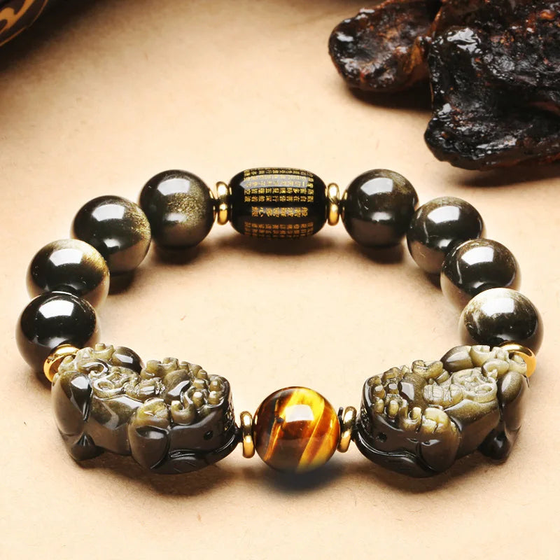 2022 New Pixiu Feng Shui Obsidian Beads Dragon Good Luck Charms Pixiu Bracelet Feng Shui Good Luck Bracelet Feng Shui Bracelet