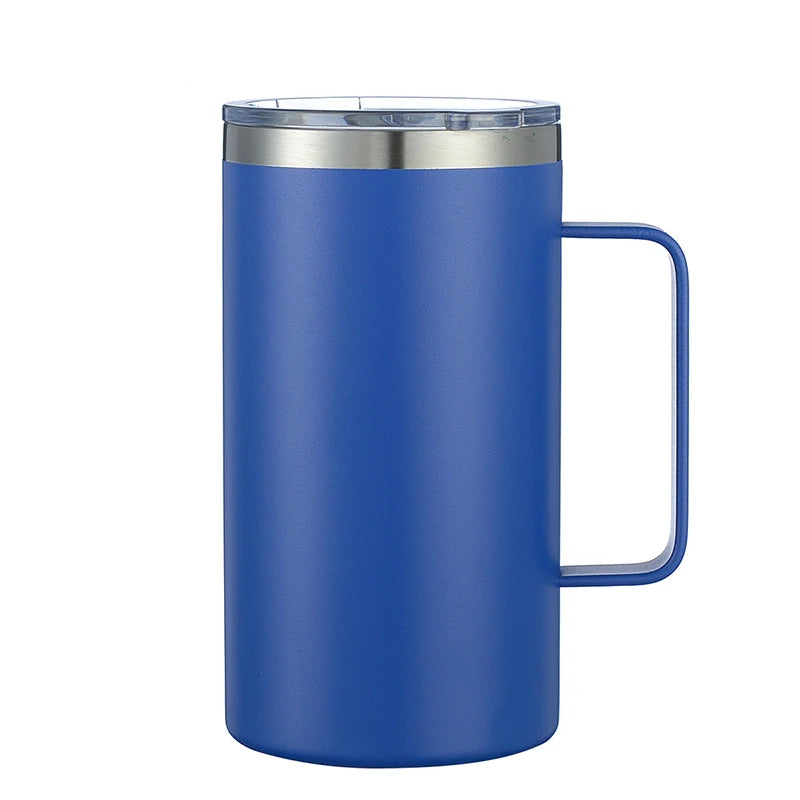 24oz Mug Vacuum Insulated Stainless Steel with MagSlider Lid Tumbler Cup with Handle Lids Coffee Travel Sublimation