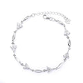 Sterling Silver 925 Chain Bracelet in Flower Chain 17+3cm Bracelet for Women