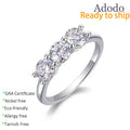 Wholesale Fine Jewelry S925 Sterling Silver 18k Gold Plated Three Stone Ring Light Luxury 3MM Moissanite Women Engagement Ring