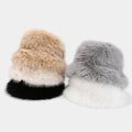 Landfond Accessory Autumn and Winter Women's Fluffy Brimmed Basin Hat With Thickened and Warm Fisherman Hat for Outdoor