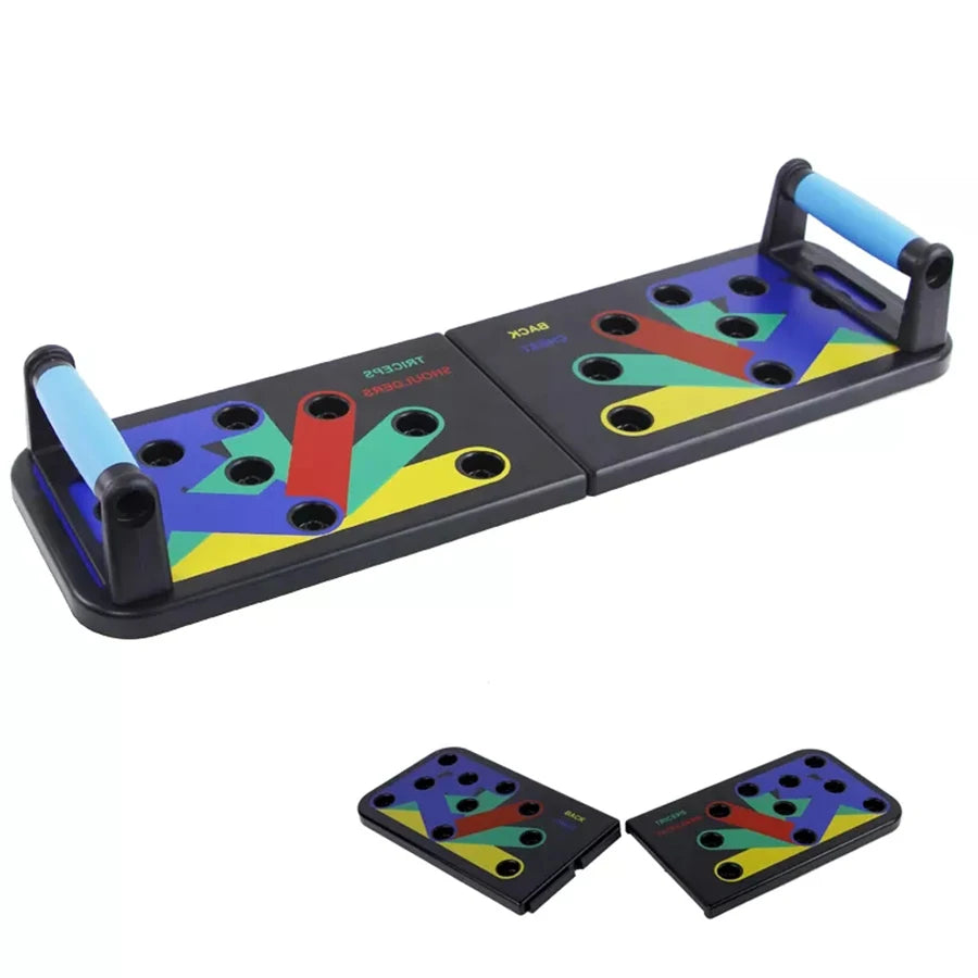 Home Fitness Equipment Foldable Color Coded Push up Board System with Handles for Full Body Strength Training Home Gym MegaBDM