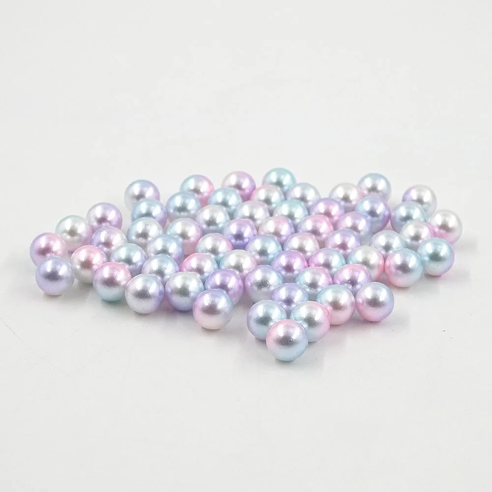 Gradient Pearl 4mm Rainbow Color Imitation ABS Plastic Faux Pearl Beads without Hole Multicolor Loose Pearls