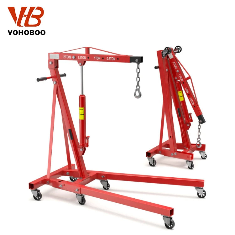 1 Ton Hydraulic Jack Manual Foldable Portable Shop Lift Crane Hoist Engine Shop Crane