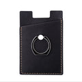 3M Adhesive Stick-on Cell Phone Leather Credit Card Holder Wallet Phone Holder with Ring Grip Kickstand