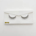 Clear Band Soft Fibers Handmade Natural Faux Mink Full Strip Eyelashes Custom Logo  Synthetic Lashes 10mm natrual lash