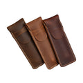 Portable Pen Sleeve Vintage Leather Pen Case With Protective Flip Pocket Pen Pouch Mini Stationery Organizer Bag