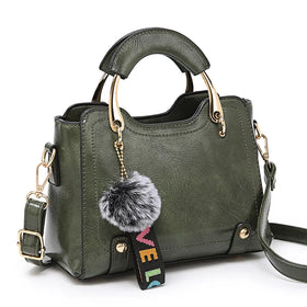 2025 Wholesale Designer Pendant Metal Handle Women Purse Solid Color Vintage Ladies Hand Bag Small PU Leather Women Handbag