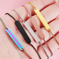 Mirror Polished Stainless Steel Oval Long Strip Adjustable Box Chain with Lettering Customization Simple Bracelet