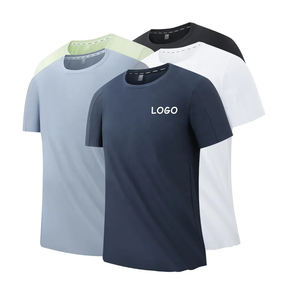 OEM ODM Custom Breathable Nylon Training T-shirt Running Athletic Sports T-shirt Mens Fitness Shirts Gym Shirts Men
