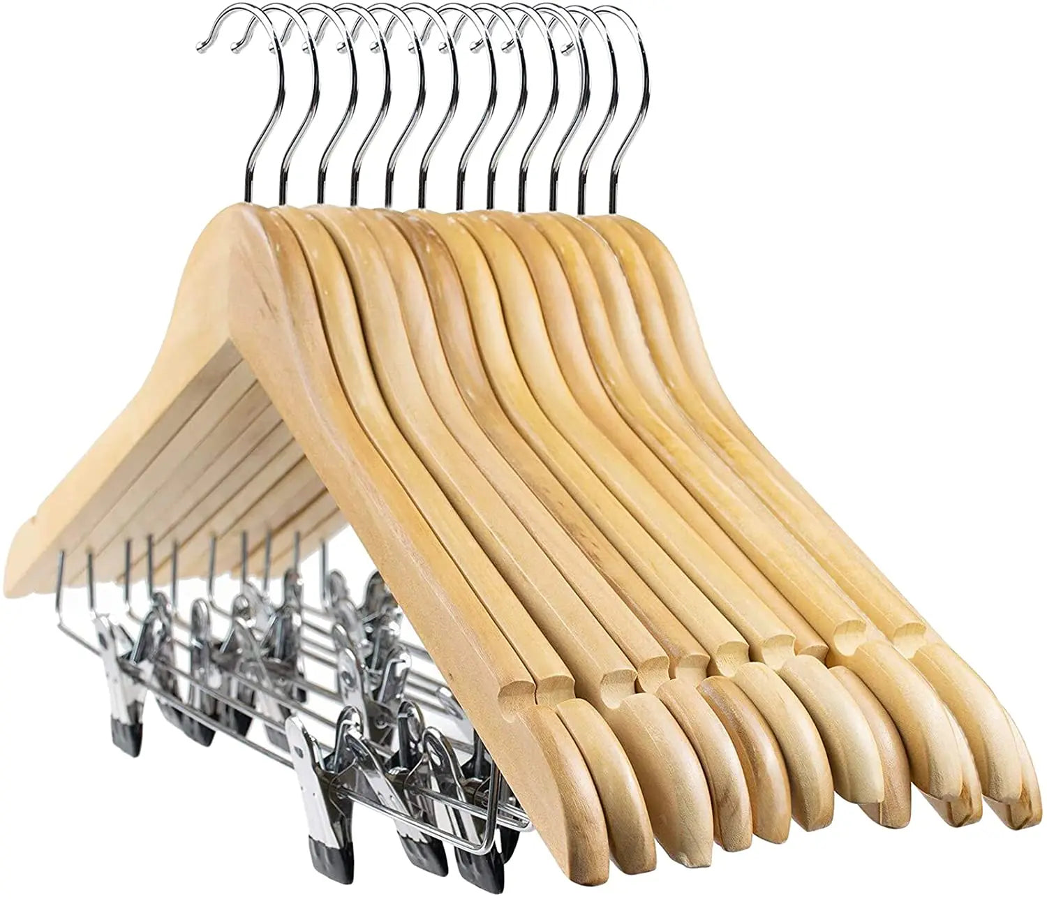 Tailai Wooden Factory Price Wholesale Natural Color Custom Wooden Hanger for Clothes Wooden Suit Hangers
