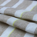 Sustainable Shiny Linen Fabric Grey Plain for Sofa YARN DYE STRIPE
