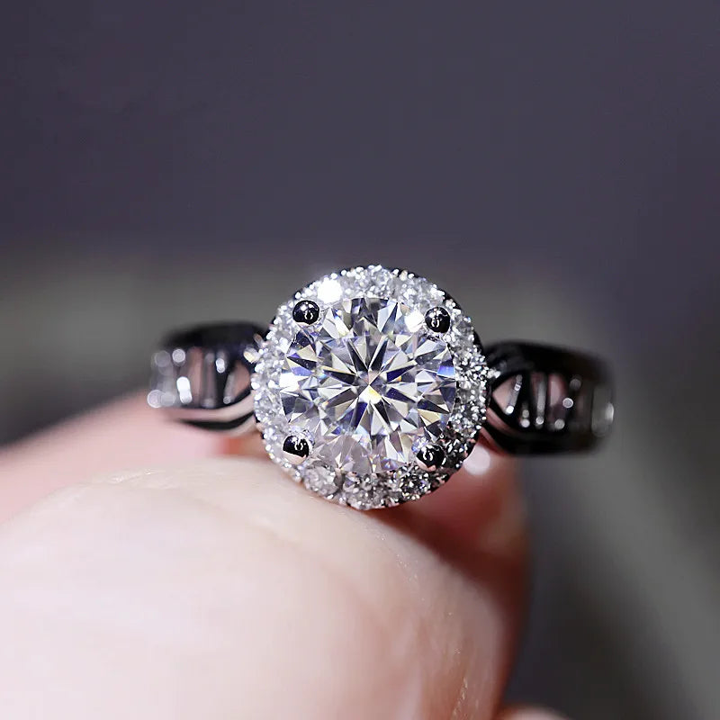 CAOSHI Jewelry 2025 New Elegant Charm Women Wedding Hollow Silver Plated for Bride Round Cubic Zirconia Crystal Rings