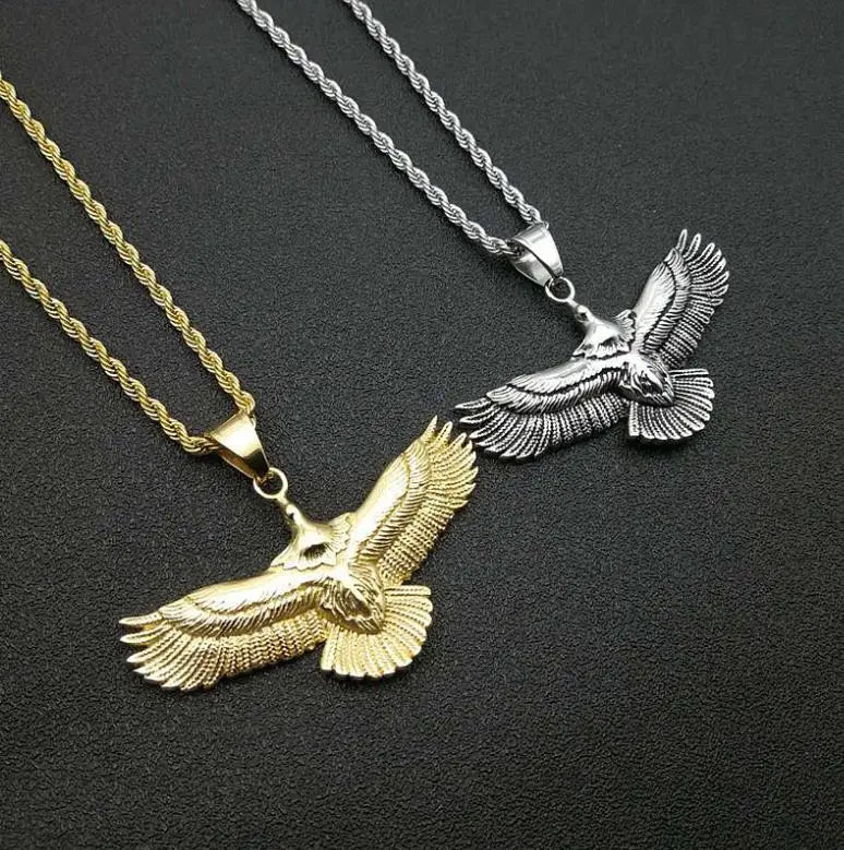 Caicai Glede Pendant Necklace Punk Stainless Steel Necklace Pendant for Men Retro Jewelry