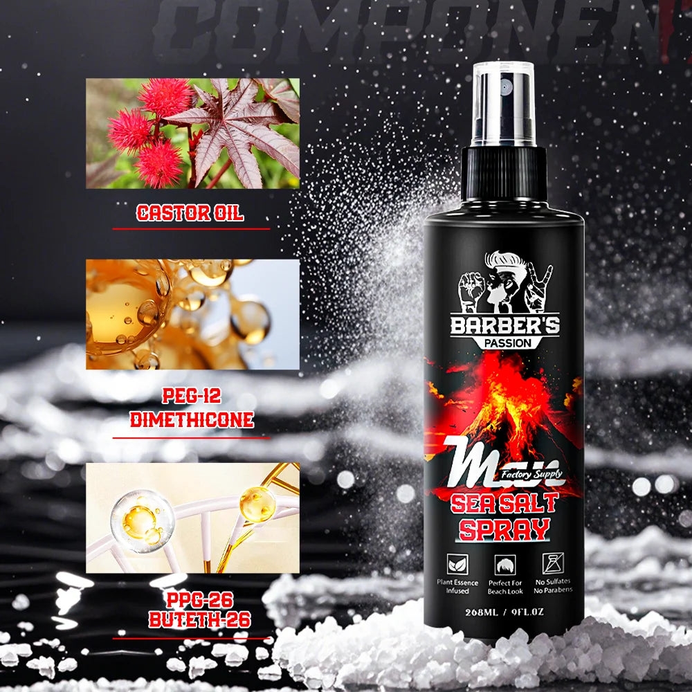 BARBERBATTLE Oem Scent and Ingredient Define Your Curls Sea Salt Spray Root Lift for Hair Styling Private Label for Men