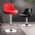 Modern High Adjustable Leather Bar Stool Swivel Upholstered Metal Base Bistro Dining Chair Living Room Hotel Home Bar Basement