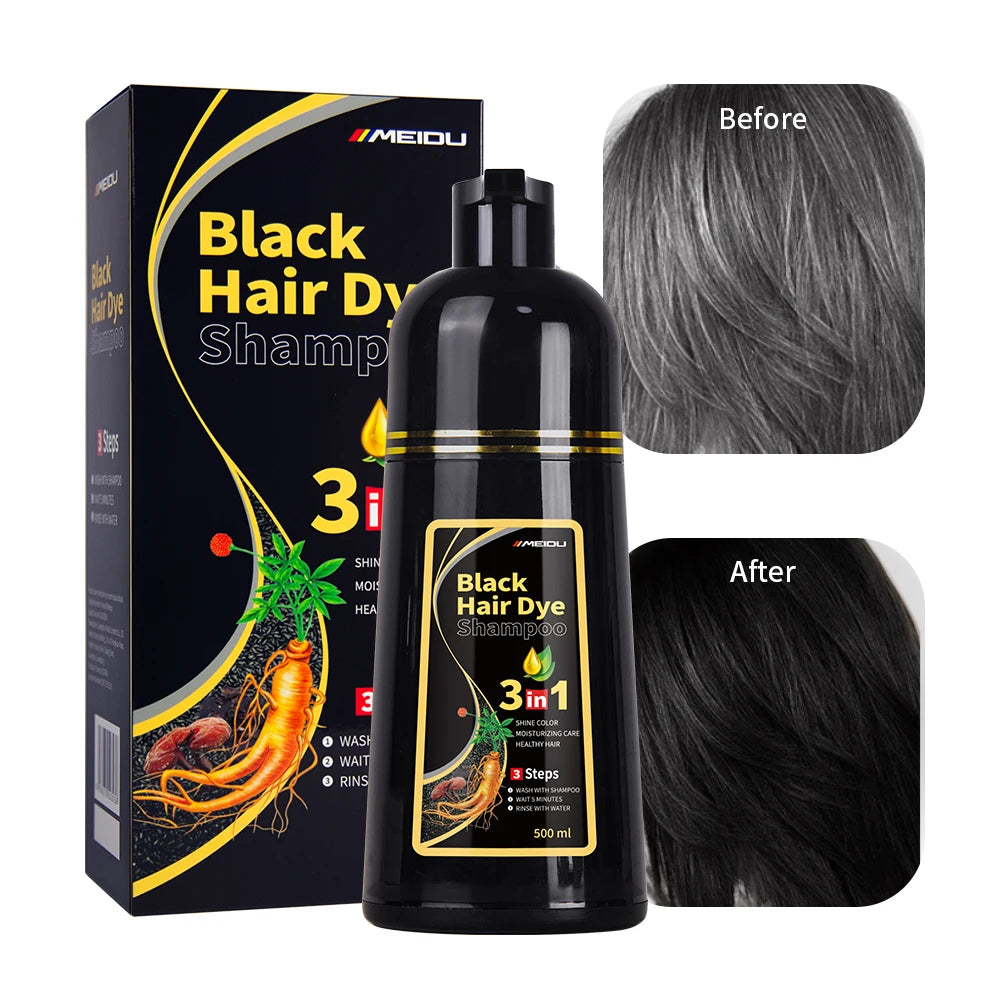Wholesale Hair Coloring Products MEIDU Black Ammonia Free Dark Brown Coffee Permanent 500ml Instant Blonde Hair Color Shampoo